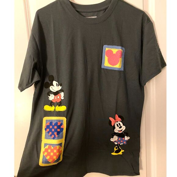 Disney Tops - Embroidered Mickey and Minnie Mouse Shirt
